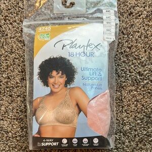 Playtex Pink Full-Coverage Comfort Bra 18 hour ultimate lift & Support Wire free